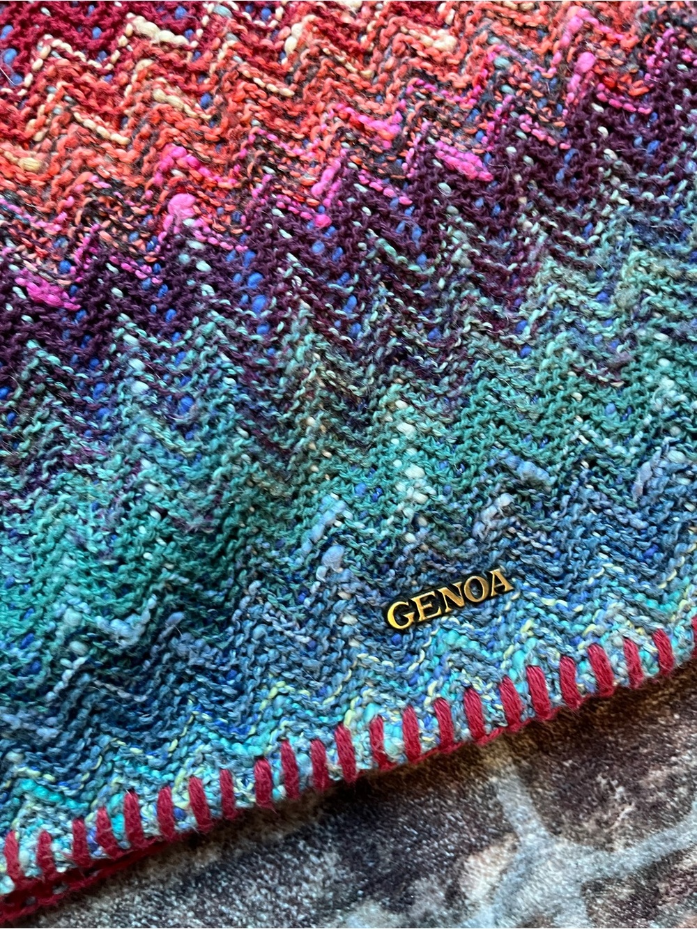 Women Vintage Knit Multicolor Zigzag Vest XL - Picture 5 of 5